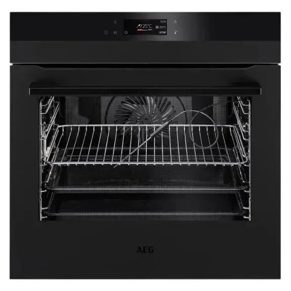 AEG 60cm SenseCook Pyroluxe Multifunction Oven - Matte Black | Built-in Electric Oven with Pyrolytic Cleaning & Multiple Cooking Functions | Perfect for Baking, Roasting & Family Cooking
