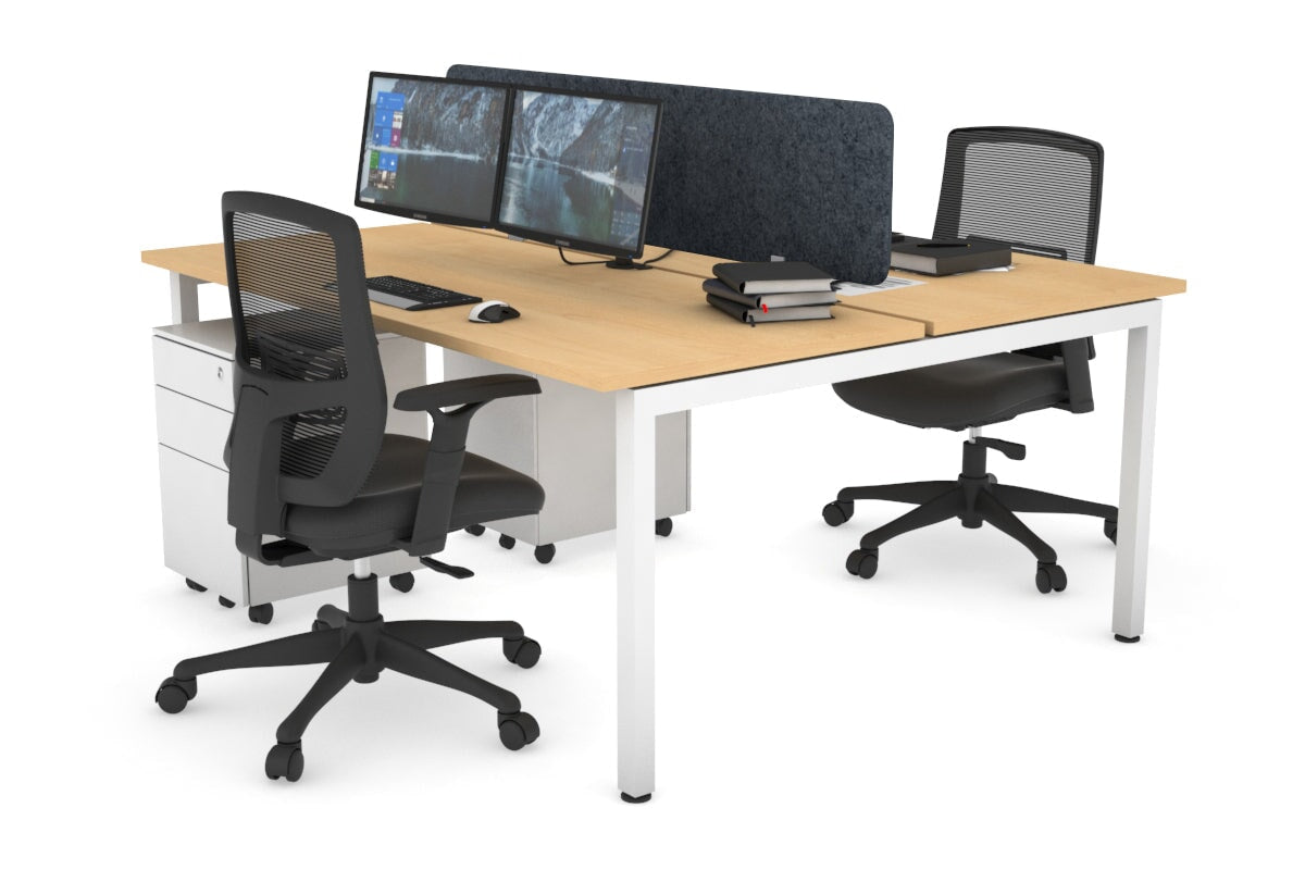 Quadro Square Legs 2 Person Office Workstation Desk [1400L x 700W] - Perfect for Collaborative Workspaces & Home Offices