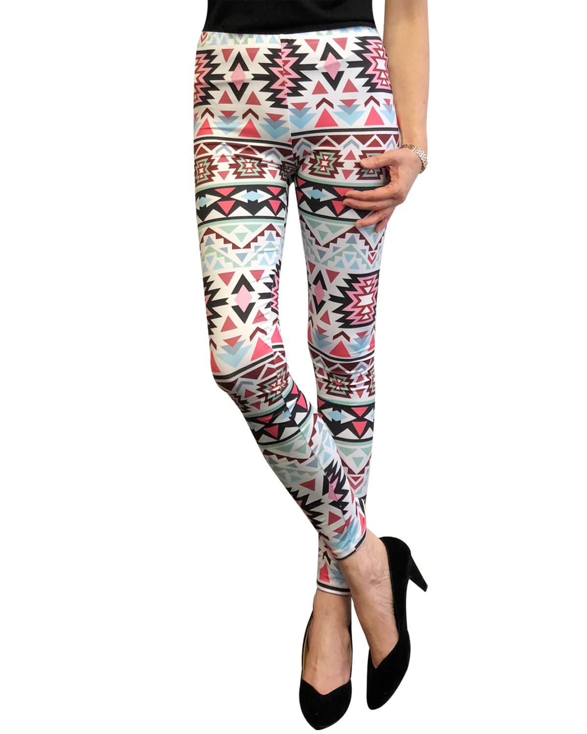 Wrapables® Women's Ultra-Soft Stretchy Printed Yoga Leggings - High Waist Workout Pants for Running, Gym & Lounge Wear - Comfortable Activewear for Women
