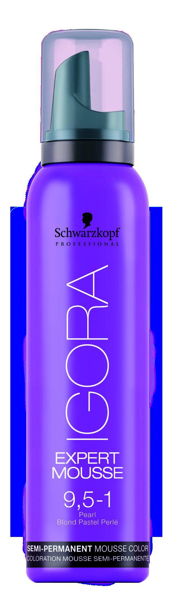 Schwarzkopf Professional Igora Expert Mousse 9.5-1 Pearl Blonde 100ml - Hair Volumizing & Styling Foam for Salon-Quality Blonde Highlights at Home
