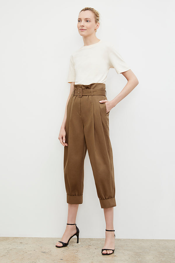 Talulah Eco Chino Pants in Sepia - Sustainable Women's Casual Trousers for Work & Everyday Wear