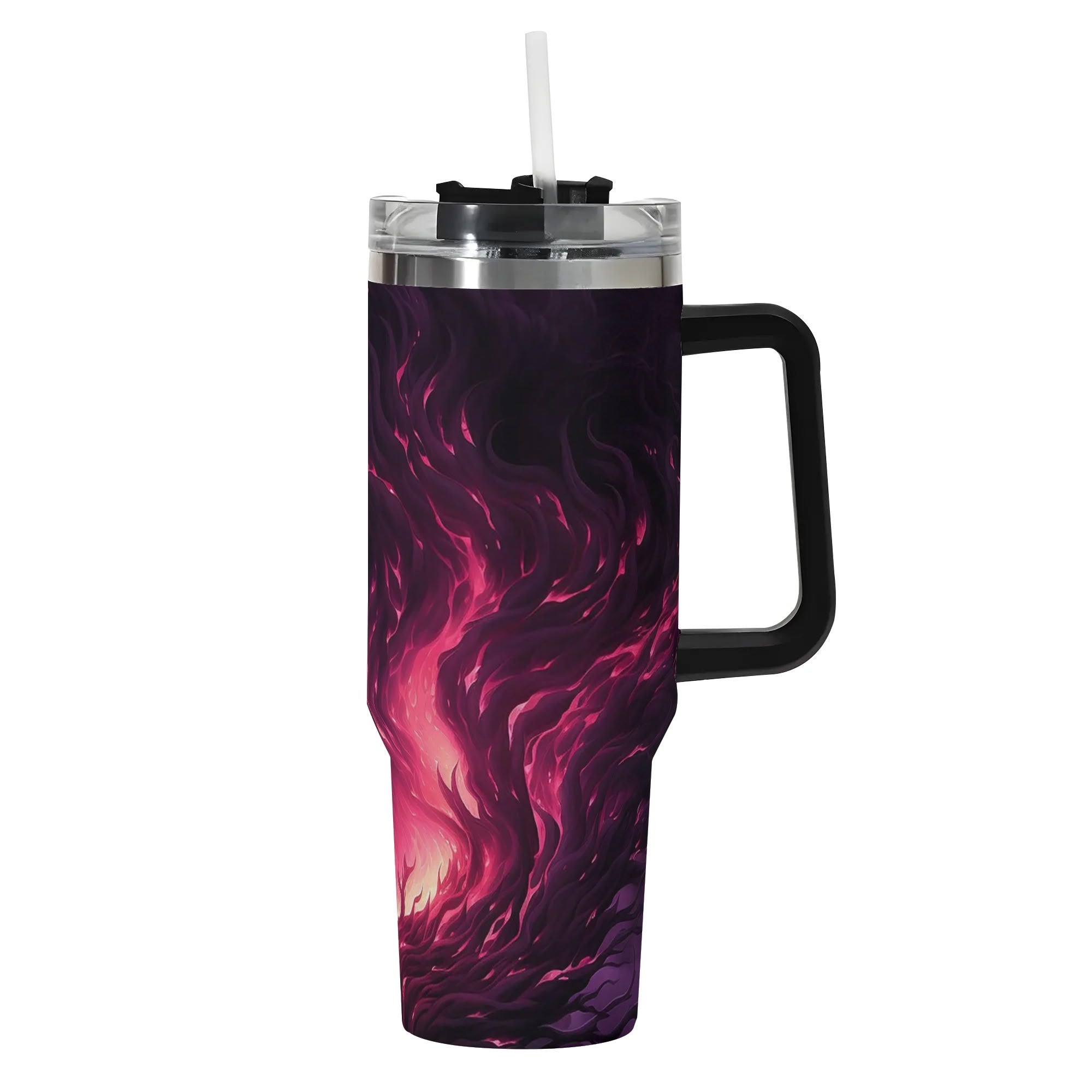 Midnight Dream 40 Oz Insulated Tumbler with Handle & Straw Lid - Leakproof Stainless Steel Travel Mug for Coffee, Tea & Cold Drinks - Perfect for Office, Gym, Camping & Road Trips