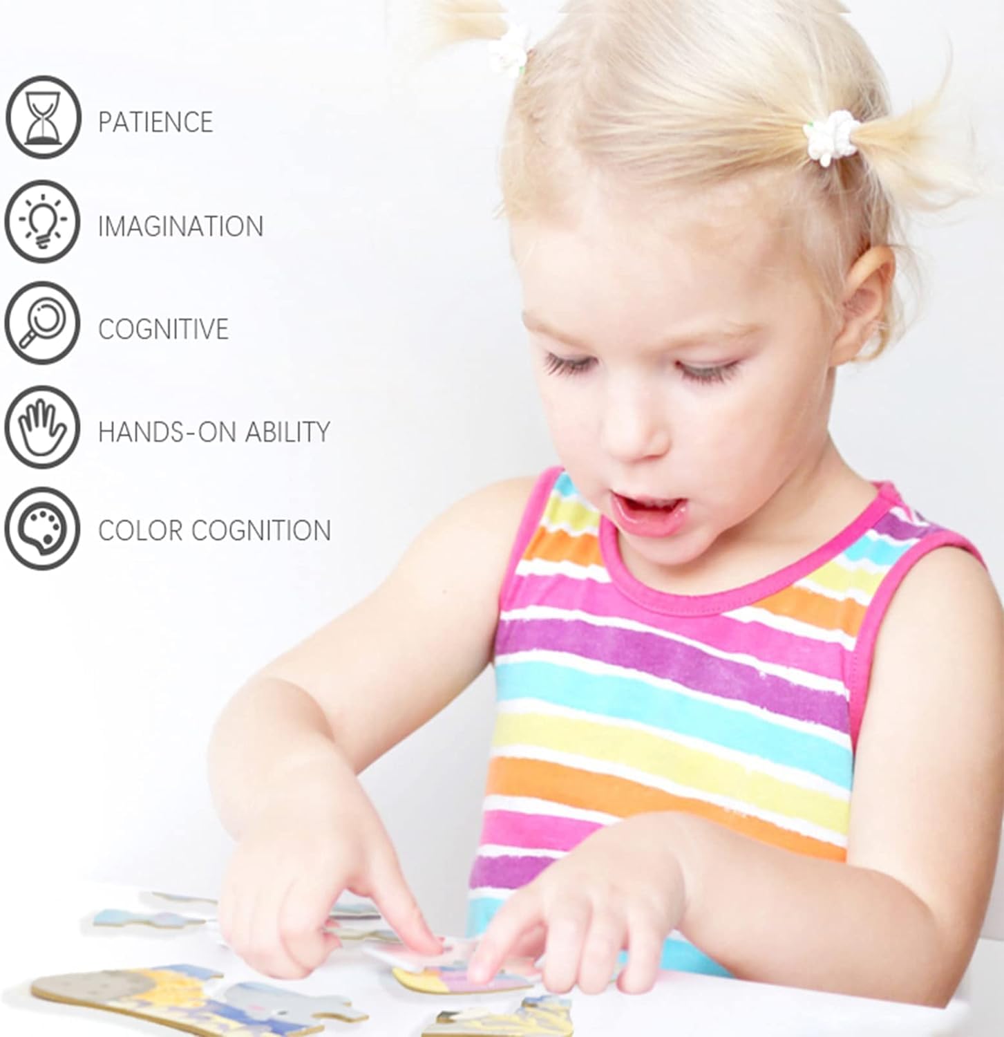 Wooden Puzzles for Kids Ages 2-5 - Educational Toddler Learning Toys for Boys & Girls - Perfect for Early Childhood Development & Playtime Activities