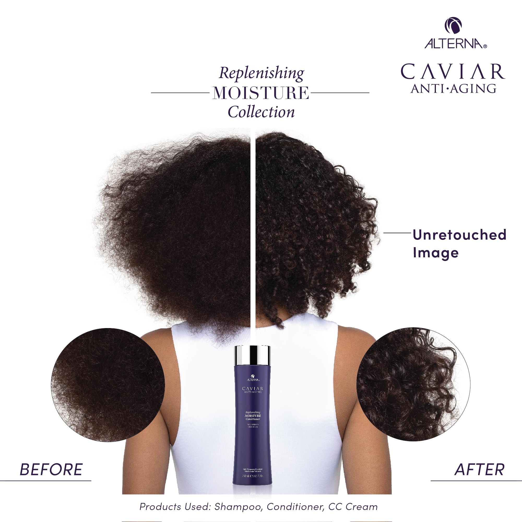 CAVIAR Anti-Aging Replenishing Moisture Conditioner for Dry Brittle Hair - Sulfate Free Hair Treatment to Protect Restore & Hydrate | Perfect for Damaged Hair Repair & Daily Hydration at Home or Salon