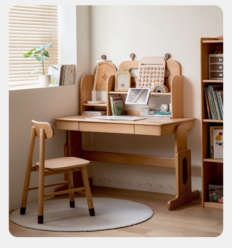 Adjustable Solid Wood Children's Chair - Oak, Beech, Birch - 3 Height Settings for Kids' Study, Dining & Playroom