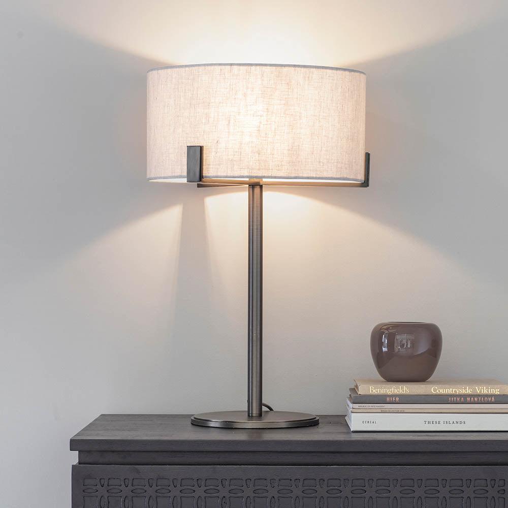 Endon Hayfield 1-Light Bronze Finish Table Lamp - Modern Home Office & Bedside Lighting for Living Room, Bedroom, or Study