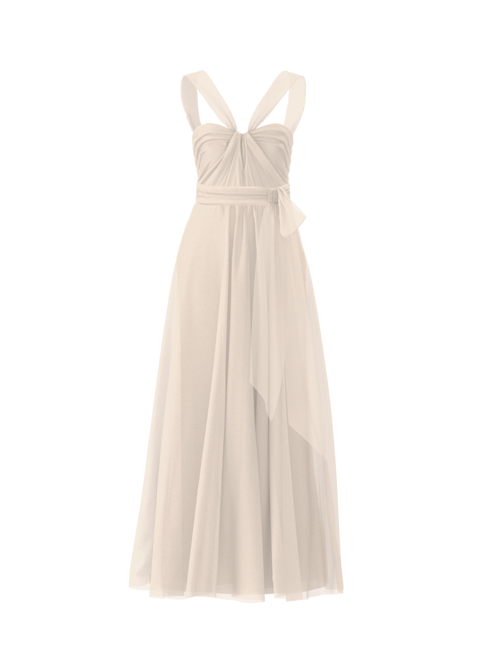 Elegant Cream Cerisa Bodice with Justine Skirt and Sash Belt - Perfect for Weddings, Prom & Formal Events