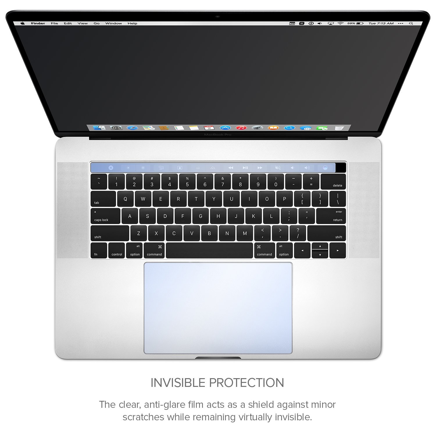 Premium Matte Finish GhostCover Touch Bar & Trackpad Protector for 2019 MacBook Pro 16