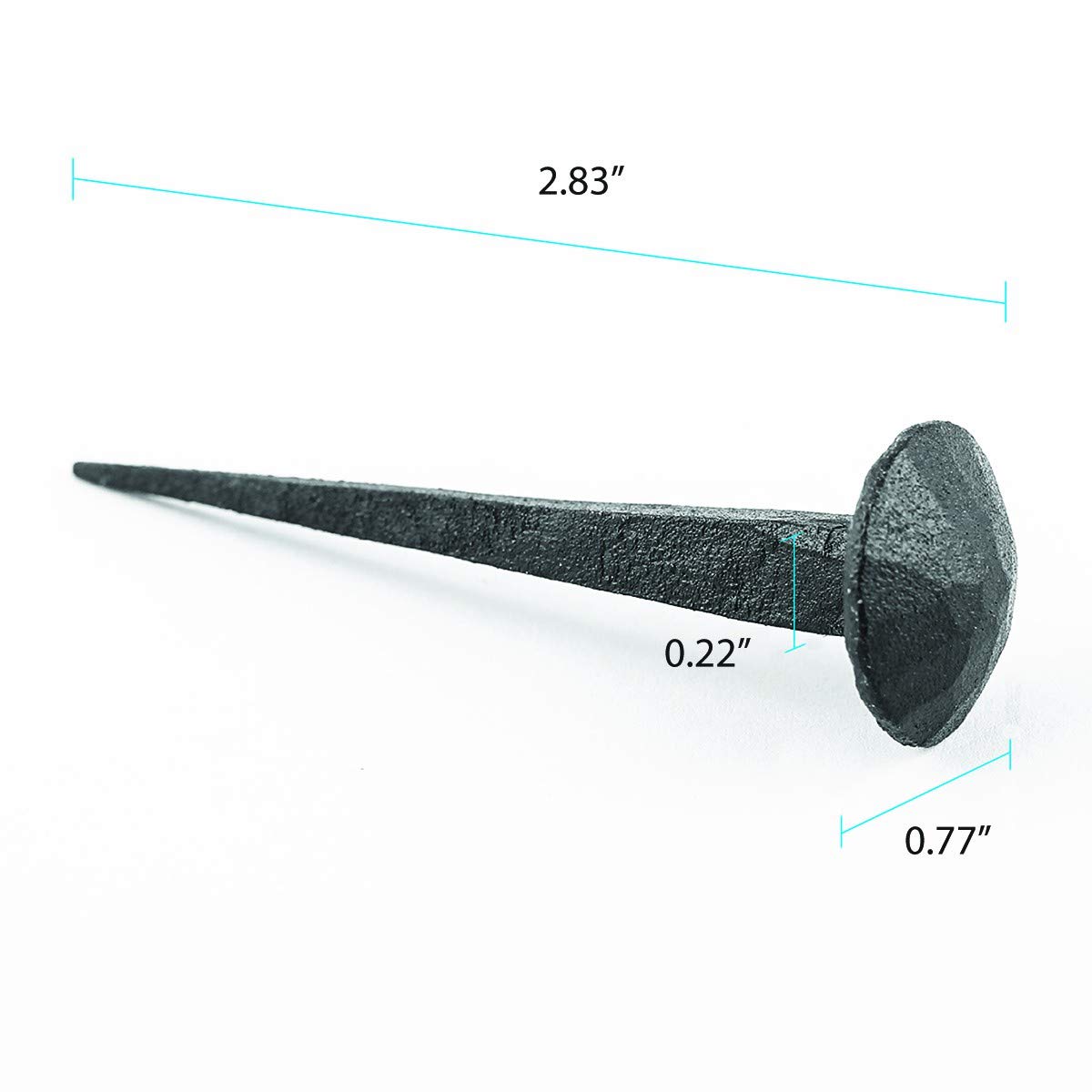 Renovators Supply 2.8 Inch Black Wrought Iron Decorative Nails - Pack of 10 | Powder Coated Finish for Barn Doors, Gates, Window Shutters & Home Improvement Projects | Rust-Resistant Hardware for DIY & Professional Use