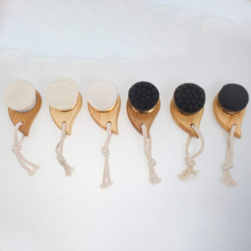 1Pc Soft Microfiber Wooden Facial Cleansing Brush for All Skin Types - Gentle Exfoliating & Deep Cleansing Face Brush for Daily Skincare Routine & Spa Treatment