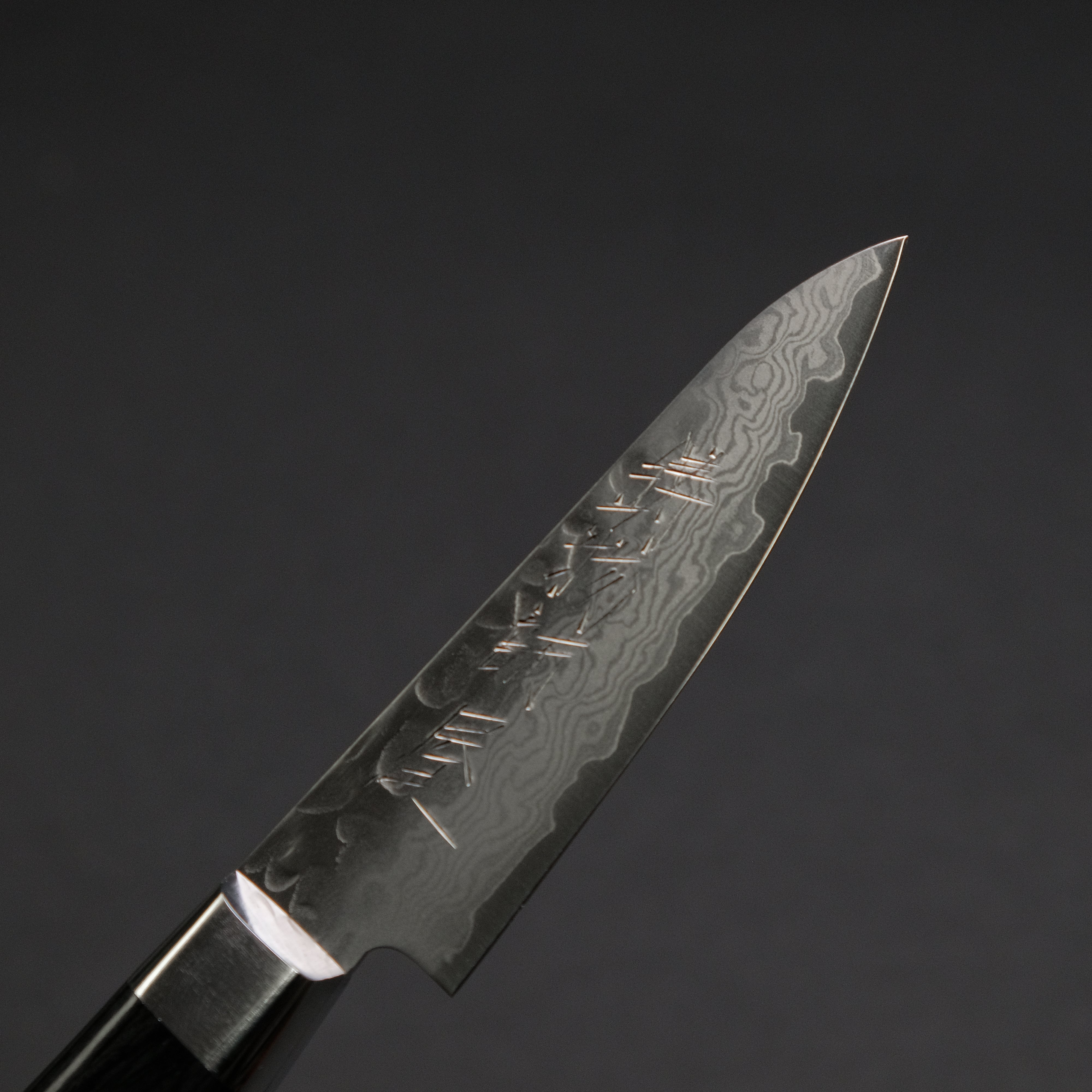 Hitohira Imojiya ST Tsuchime Damascus Paring Knife with Pakka Wood Handle - Premium Japanese Kitchen Knife for Peeling, Slicing & Precision Cutting - Perfect for Fruits, Vegetables & Garnishing