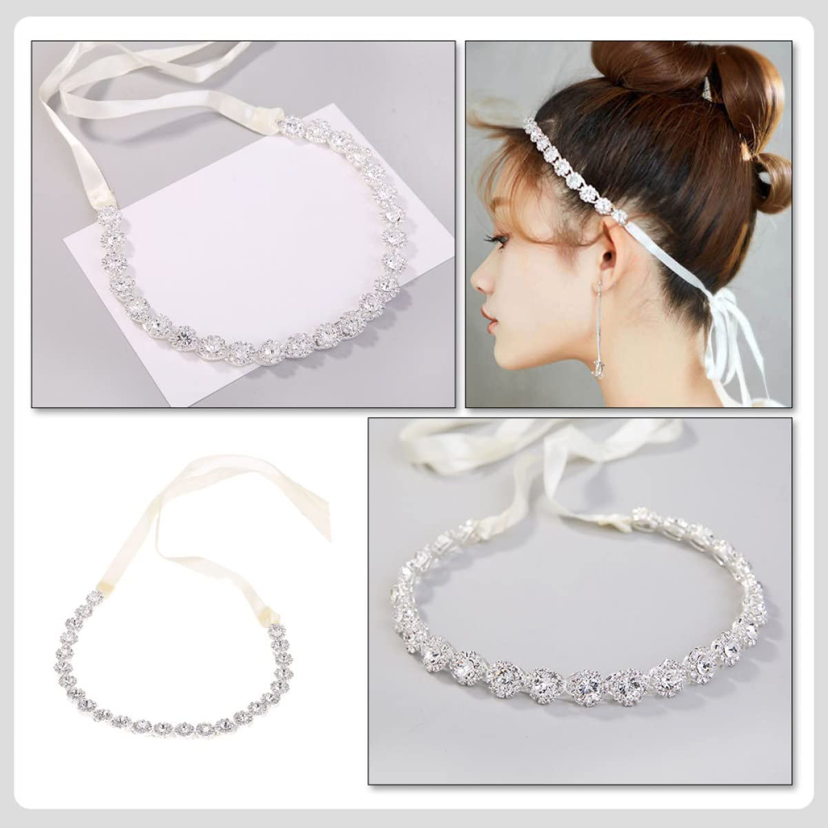 Vintage Rhinestone Bridal Tiara Headband - Elegant Crystal Hair Accessories for Bride Wedding, Party & Special Occasions