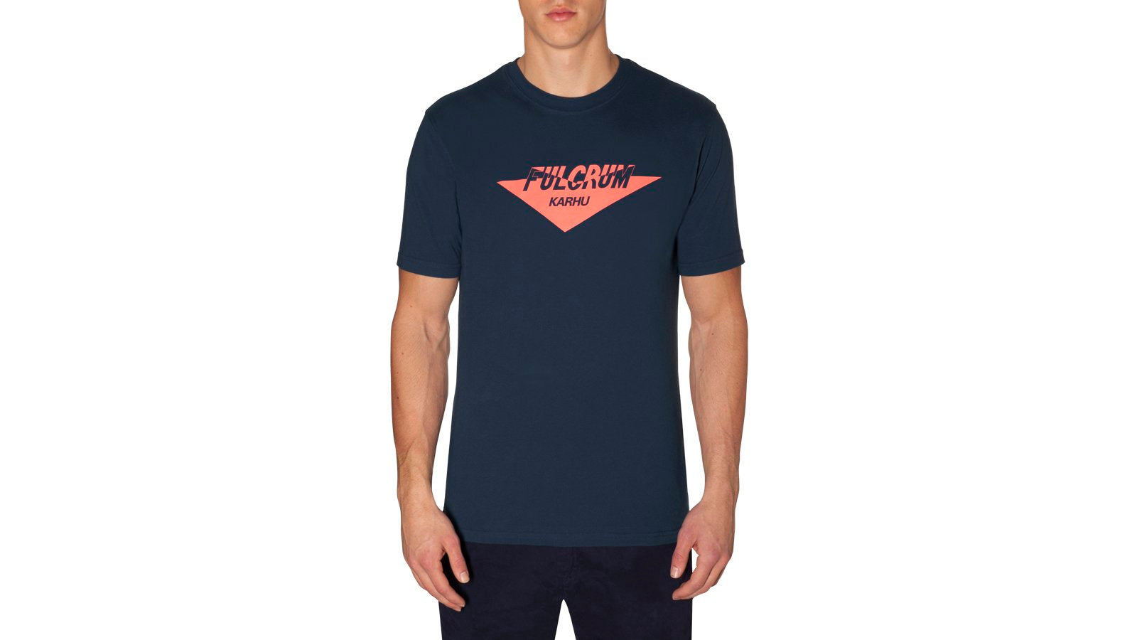 Fulcrum Navy Poseidon/Hot Coral T-Shirt - Comfortable & Stylish Men's Casual Tee for Everyday Wear, Gym, and Outdoor Activities