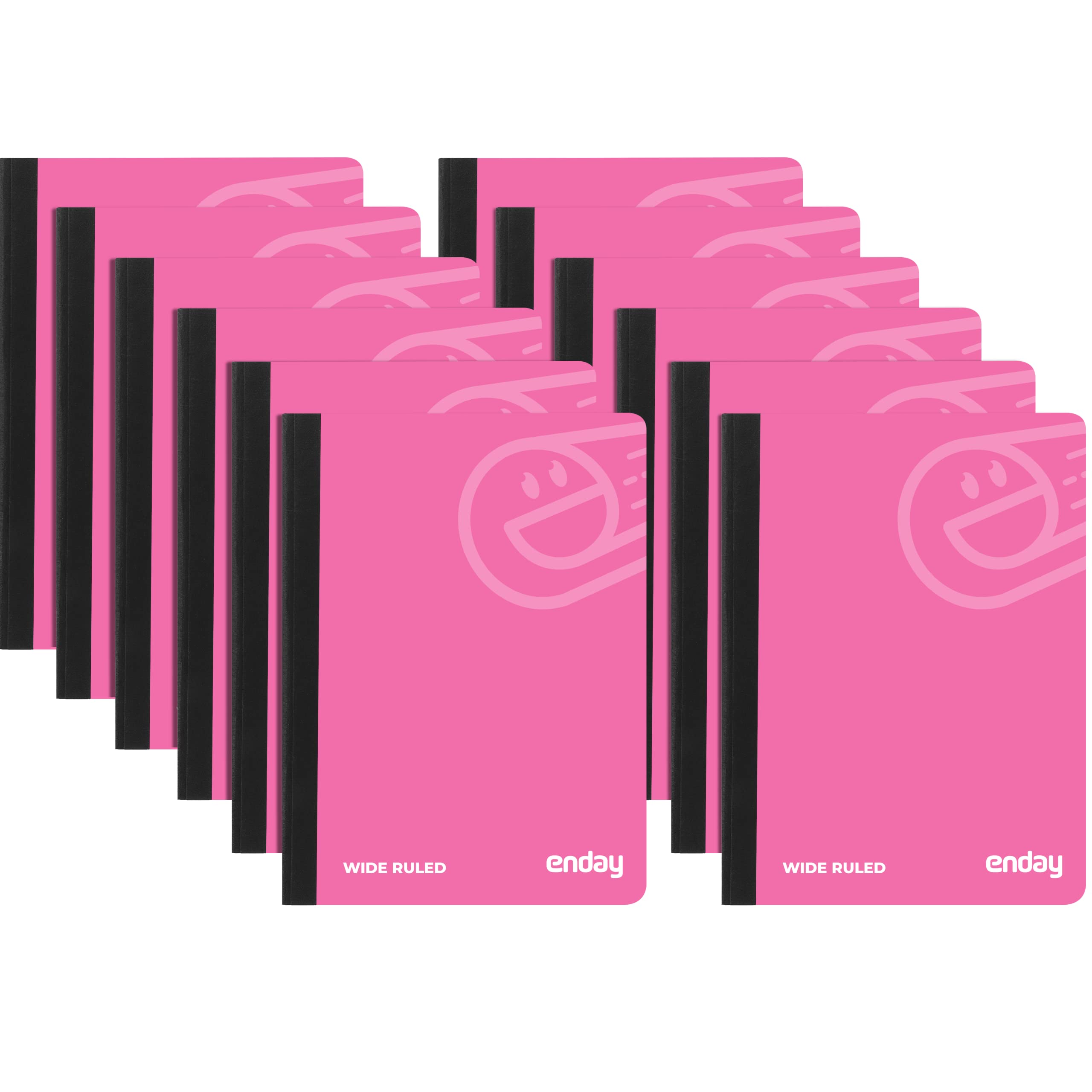 Premium Pink Hard Cover Composition Notebooks - Wide Ruled Paper, 100 Sheets (96 Pack Bulk) - Durable Lined Writing Journals for School, Office & Note Taking - by Enday