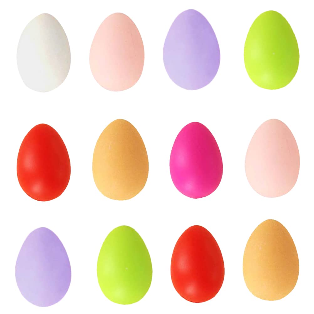 Colorful Easter Egg Ornaments - 12 Pcs Hanging Decor for Tree, Home & Party - 7CM