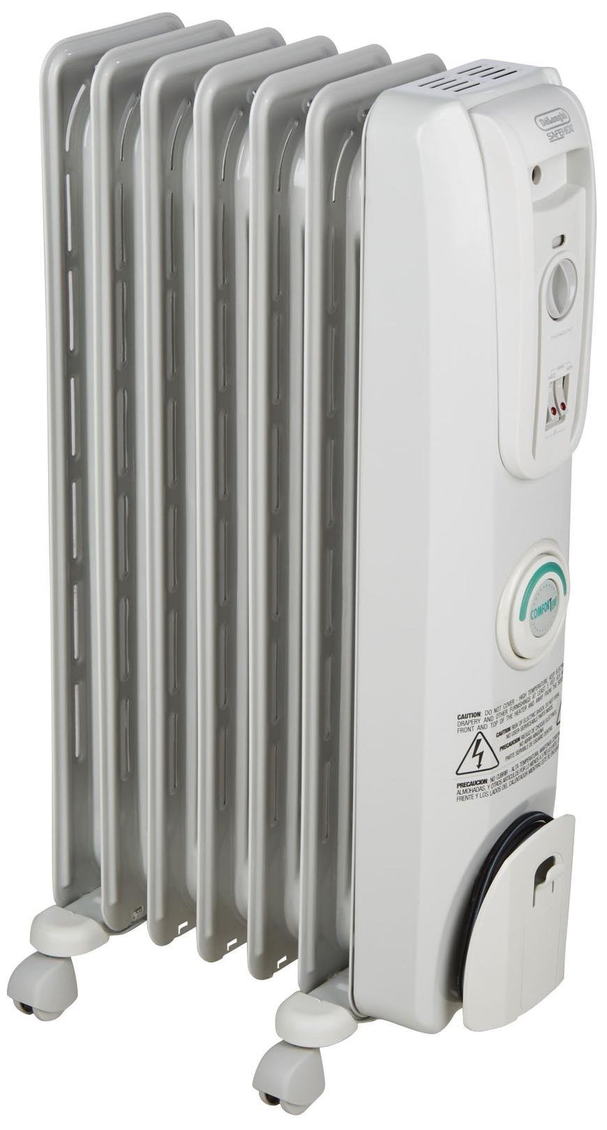 De'Longhi EW7707CM 1500W Oil Filled Radiator Heater - Energy Efficient Portable Space Heater for Indoor Use in Bedroom, Office & Living Room with Safety Features | Quiet Heating Solution for Winter & Cold Weather