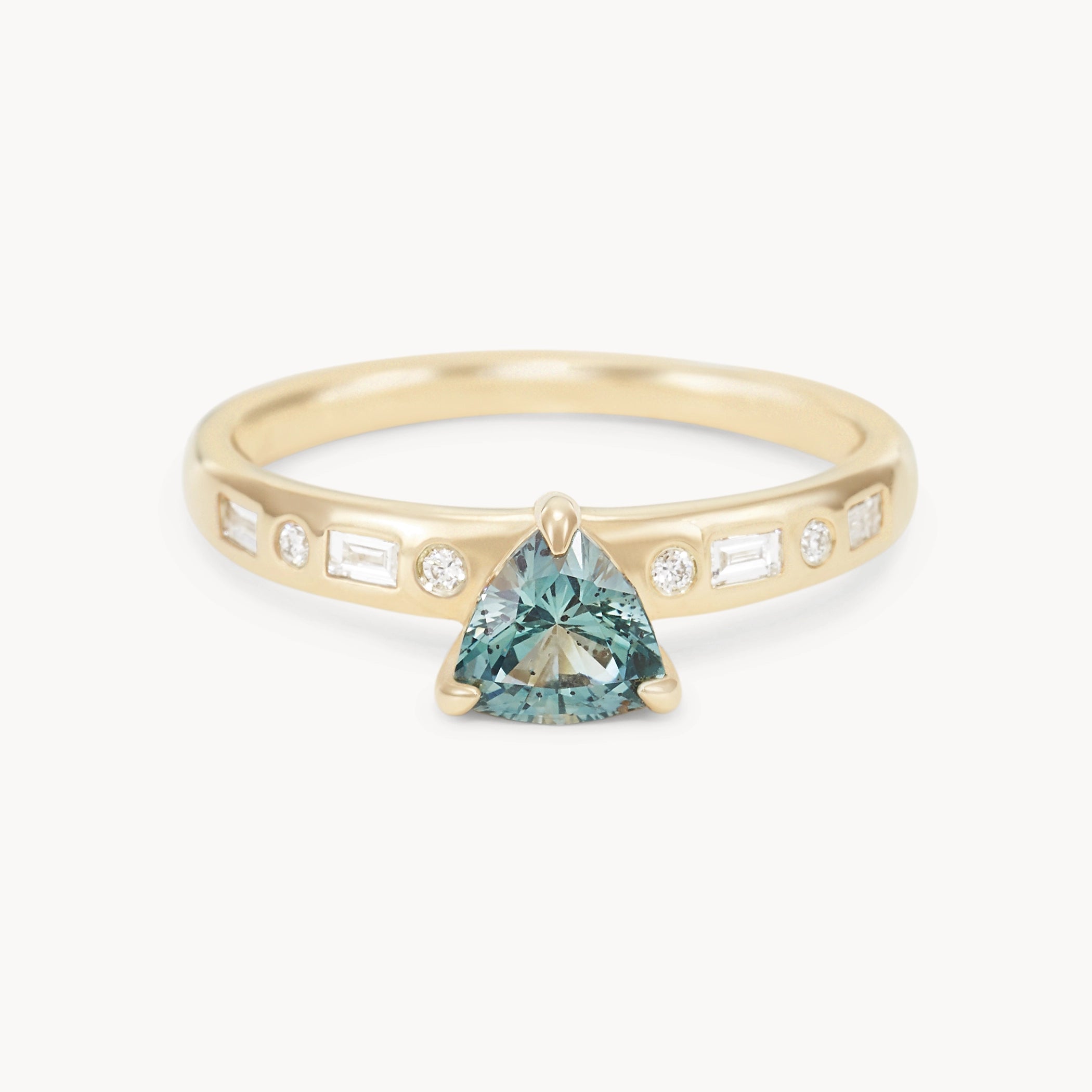 Unique Mountain Vow Trillion-Cut Sapphire Engagement Ring for Women – Perfect for Proposals, Anniversaries & Special Occasions