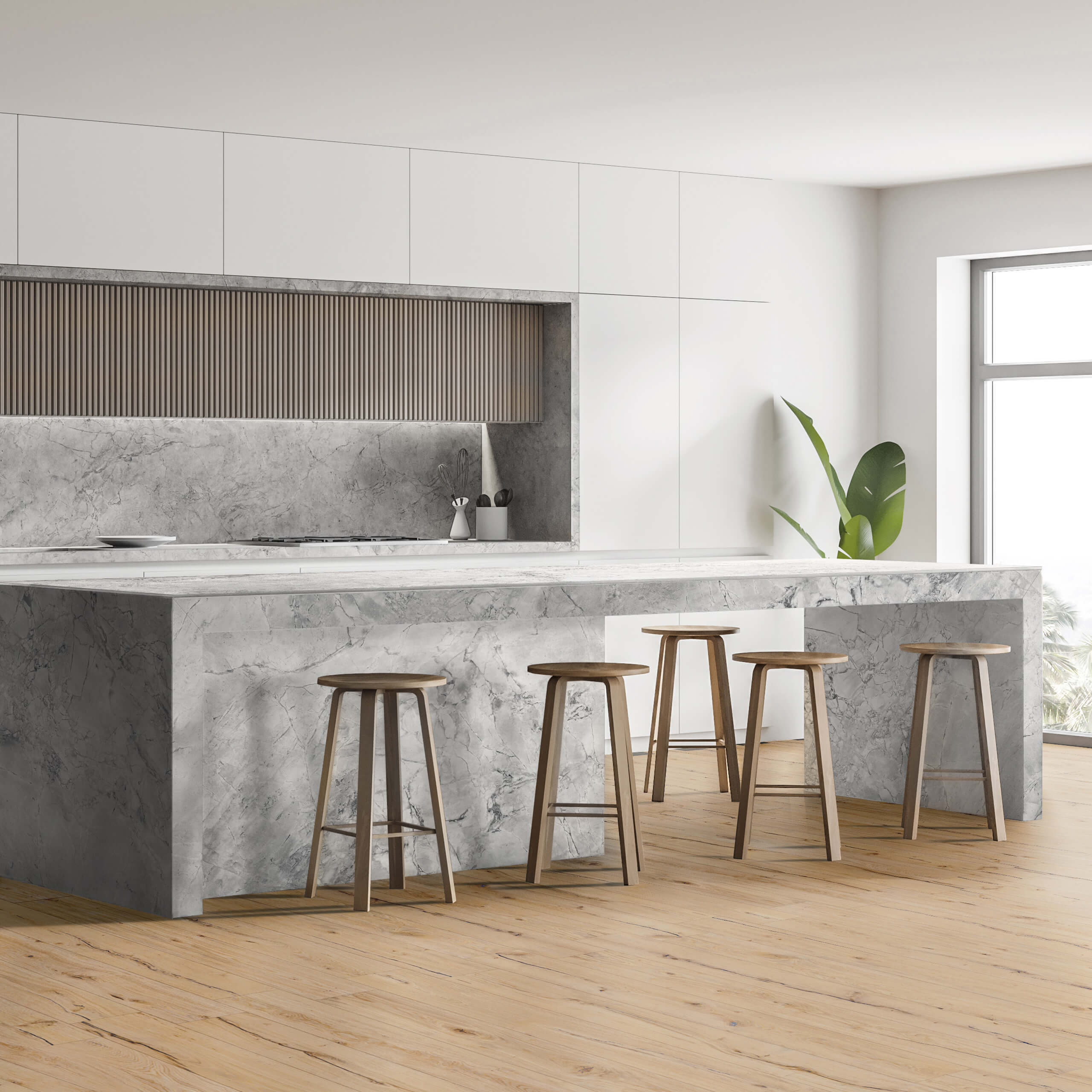 Premium Megaslim Slab Super White Dolomite 2700x1200x6mm - Natural Stone Countertop for Kitchen & Bathroom Renovation
