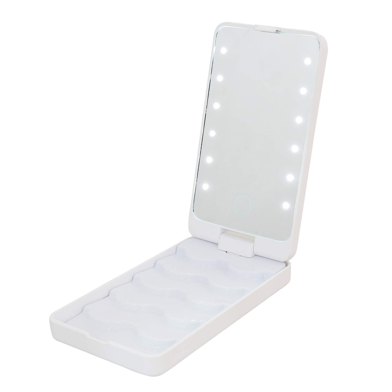 Premium 3D False Eyelash Storage Box with LED Light Mirror - Minkissy Empty Lash Case for Makeup Organization | Perfect for Salon, Travel & Home Makeup Storage