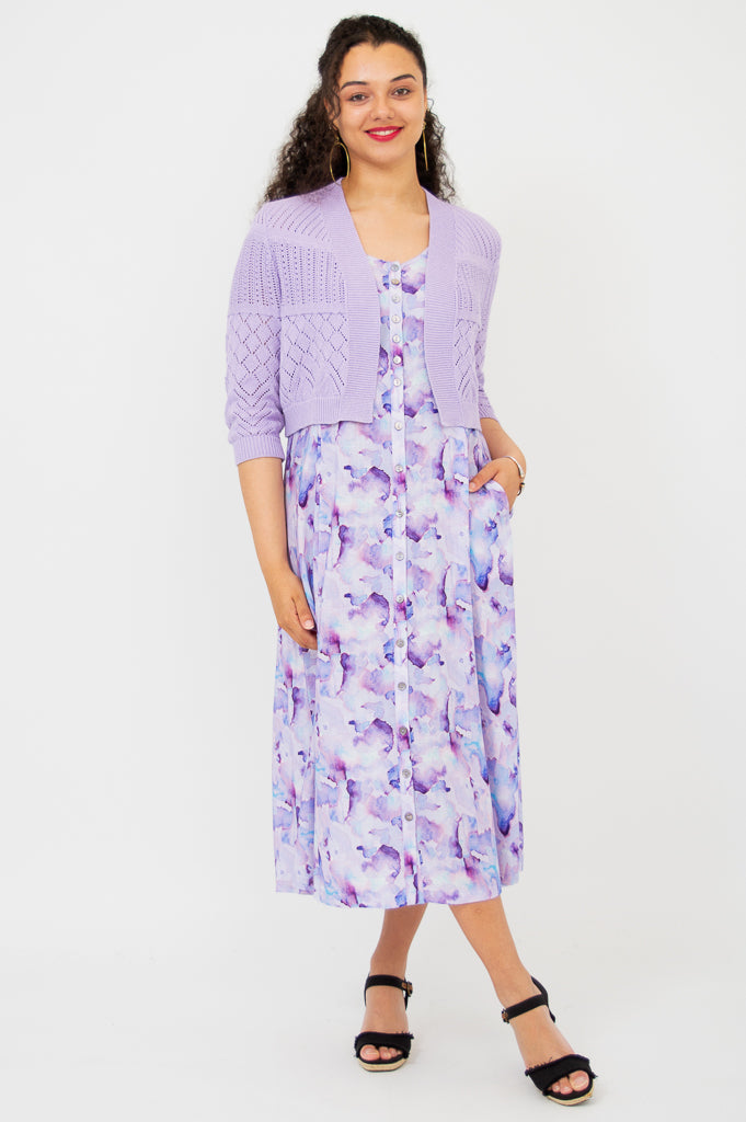 Soft Lavender Cotton Sweater for Women | Cozy & Breathable Aldi Sweater | Perfect for Casual Wear & Layering in Fall & Winter