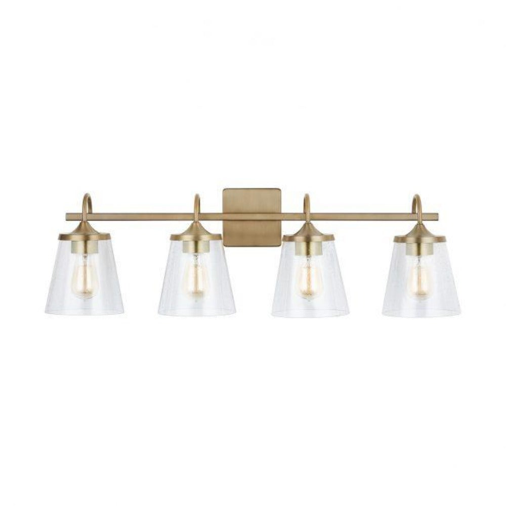 Paulet Vanity 4-Light Bathroom Lighting Fixture - Modern LED Wall Sconce for Makeup Mirror & Dressing Room - Perfect for Home, Apartment, and Salon Decor