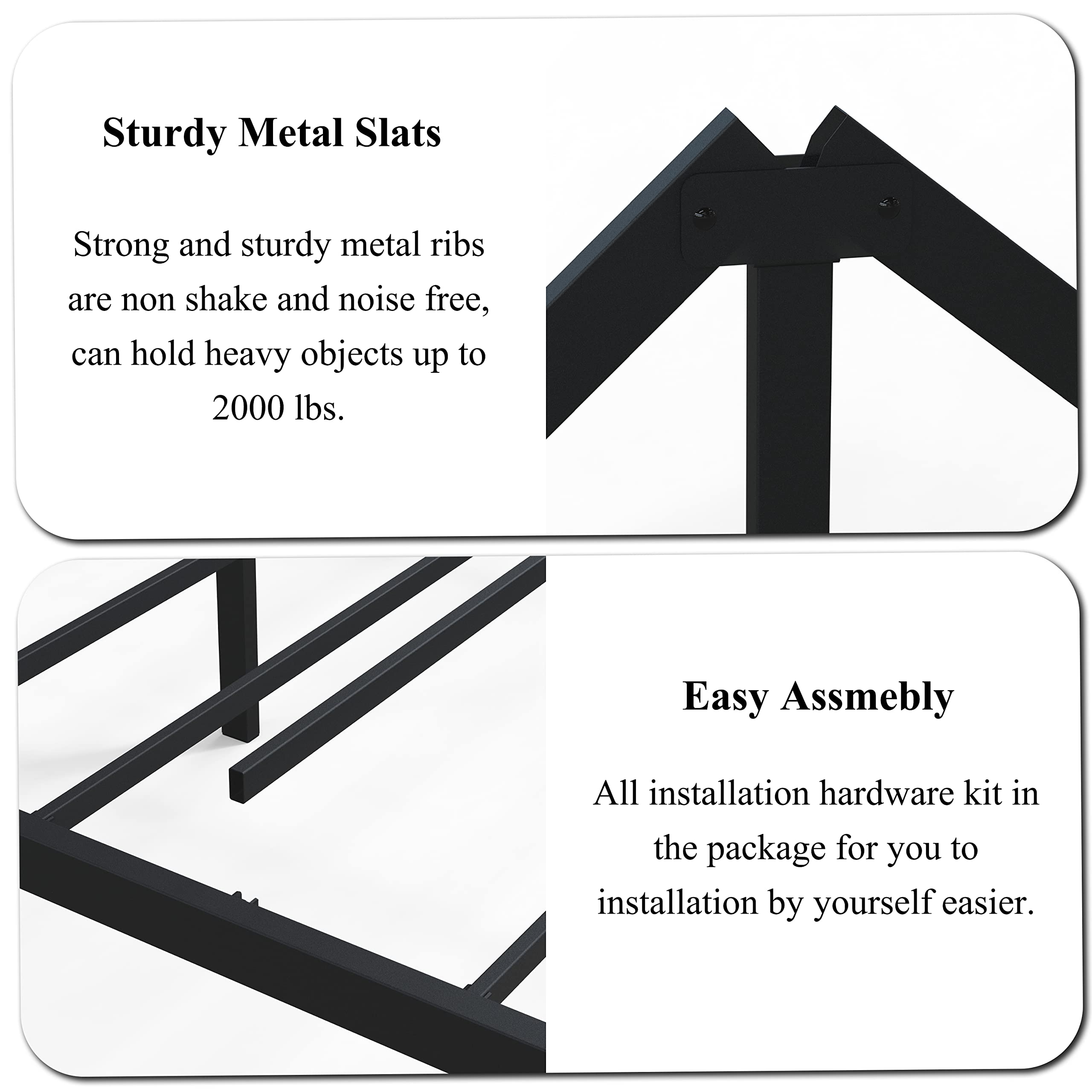16 Inch Twin XL Bed Frame with Wood Headboard & Footboard - Sturdy Platform Bed Frame for Kids/Teens, No Box Spring Needed, Heavy Duty Slats, Easy Assembly - Perfect for Dorm Rooms, Guest Rooms & Small Spaces