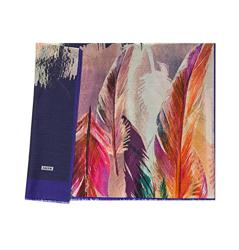 Aker Silk Cotton Patterned Shawl #7343 421 - Elegant Womens Wrap Scarf for Parties, Weddings & Office Wear