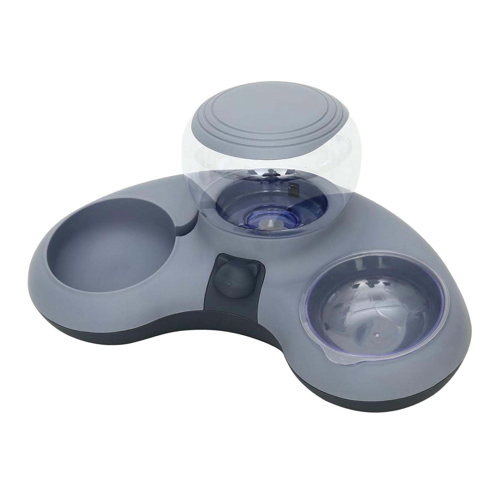 2 in 1 Automatic Pet Water and Food Bowl - Smart Dog Water Dispenser for Puppy & Kitten - Gray - Perfect for Home, Travel, and Office Use