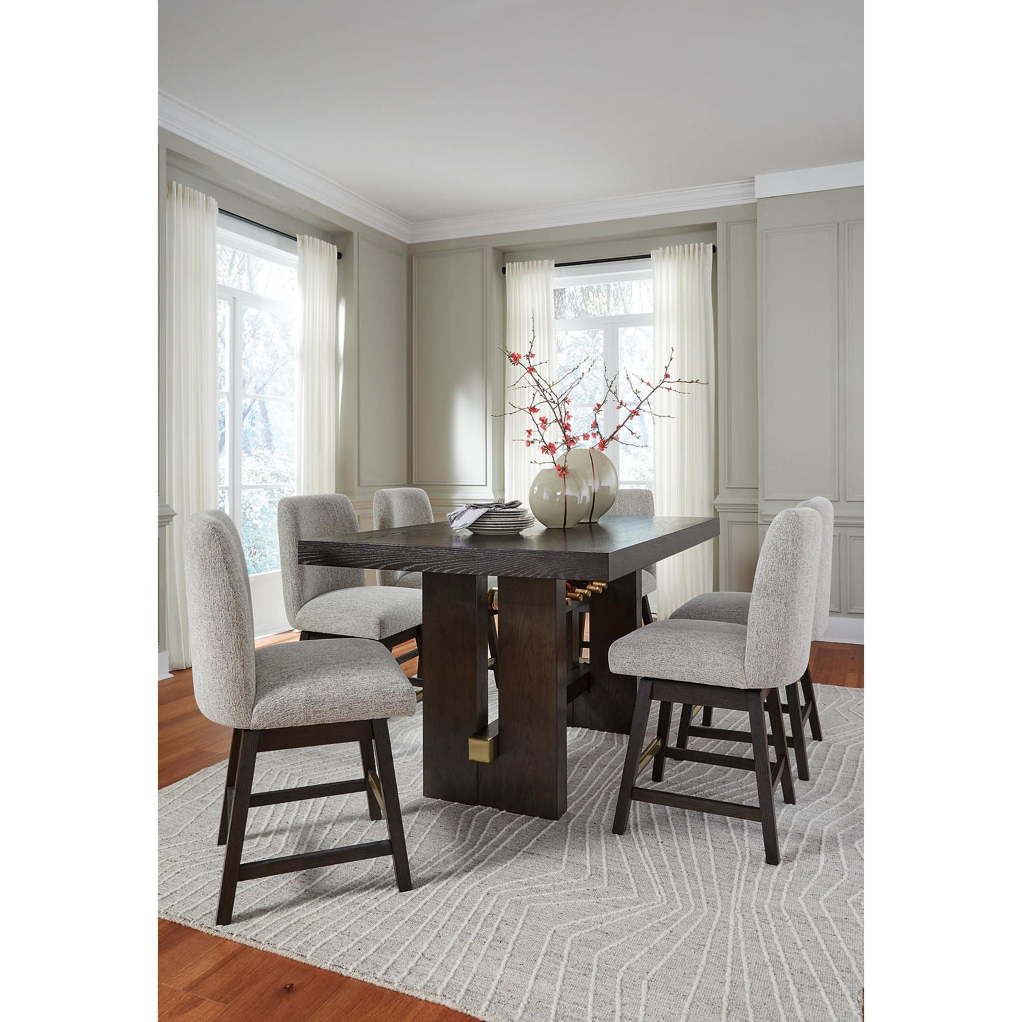 Burkhaus 3-Piece Counter Height Dining Set - Modern Bar Table & Stools for Kitchen, Breakfast Nook & Small Spaces