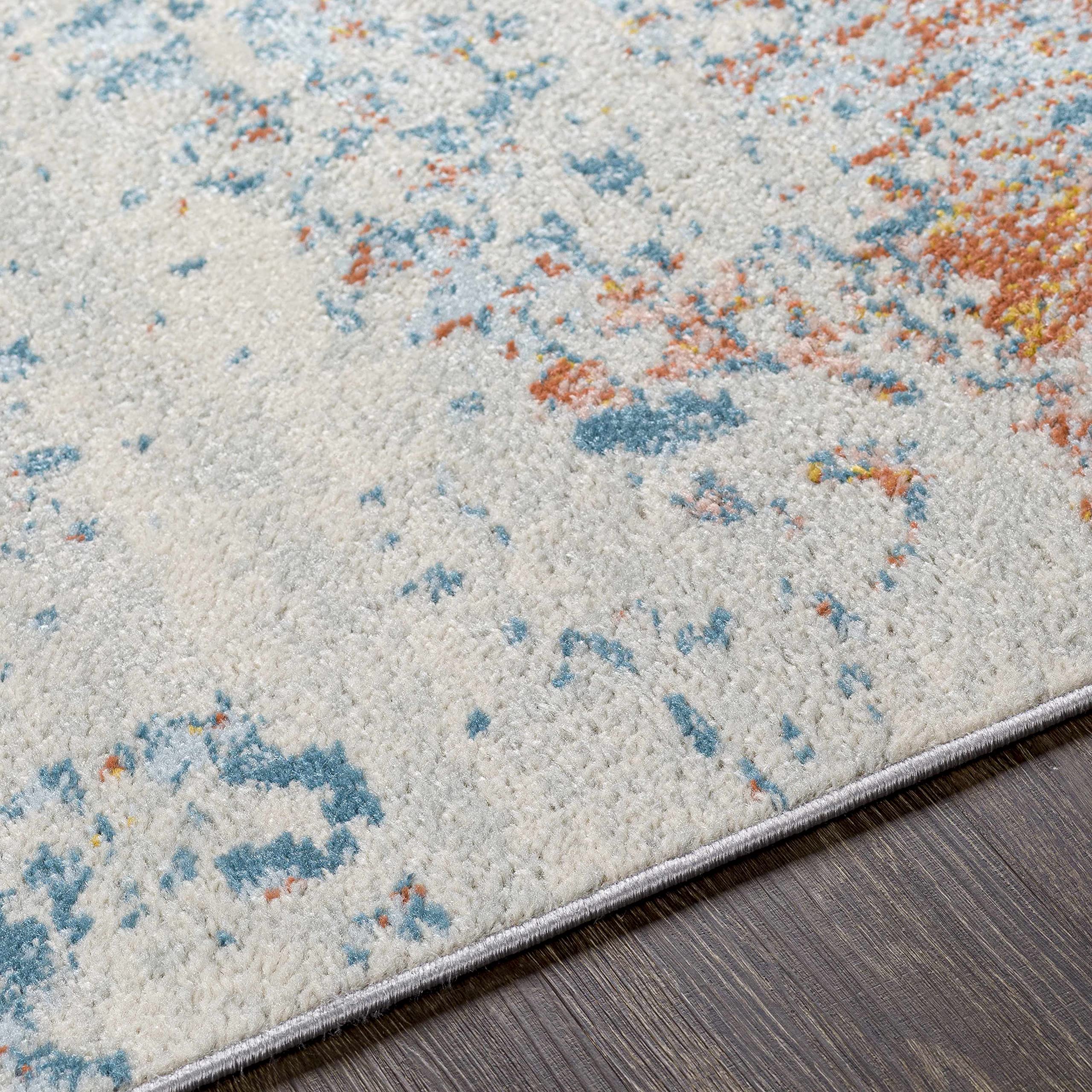Hauteloom Buliok Modern Area Rug for Living Room & Bedroom - Beige, Orange, Red - 9' x 12' - Soft & Durable - Perfect for Home Decor, Family Gatherings & Cozy Spaces