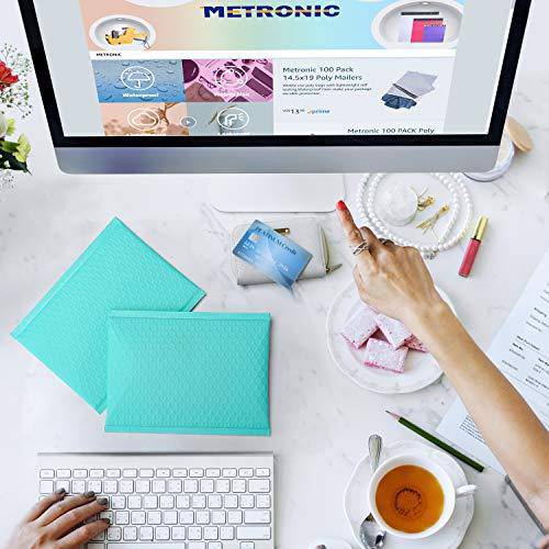 6x10 Bubble Mailer Padded Envelopes - Waterproof Shipping Envelopes for Ecommerce, Small Packages & Mailing - Teal Color for Secure Product Delivery & Online Business Packaging