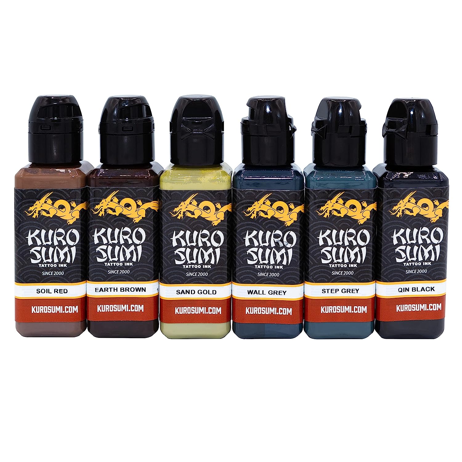 Kuro Sumi Great Wall Tattoo Ink Set - Professional Tattoo Artist Supplies for Realistic & Traditional Tattoos - Perfect for Sleeves, Portraits, and Body Art
