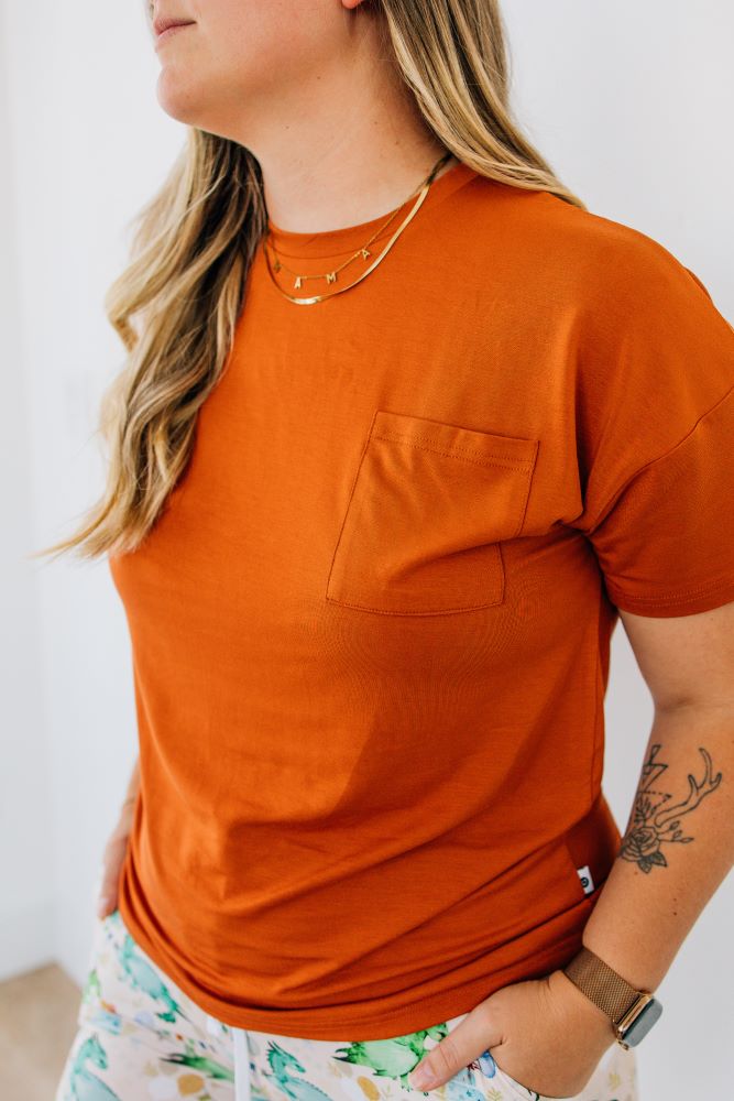 Comfortable Women's Slouchy Modal Pocket T-Shirt - Soft Breathable Casual Tee for Everyday Wear, Lounge & Outings