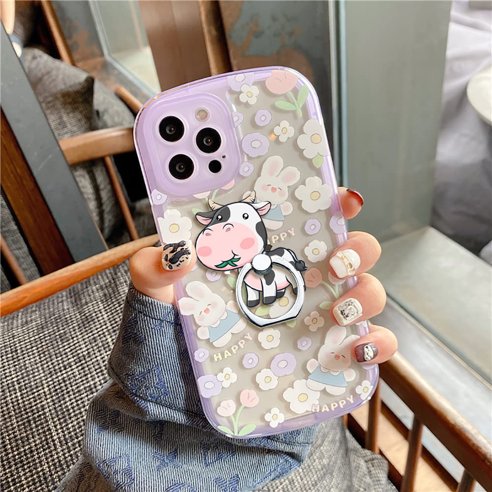 360° Rotating Cow Phone Ring Holder Stand - 2 Pack Finger Grip for Cellphones, Smartphones & Tablets | Perfect for Hands-Free Viewing, Selfies & Secure Grip While Commuting