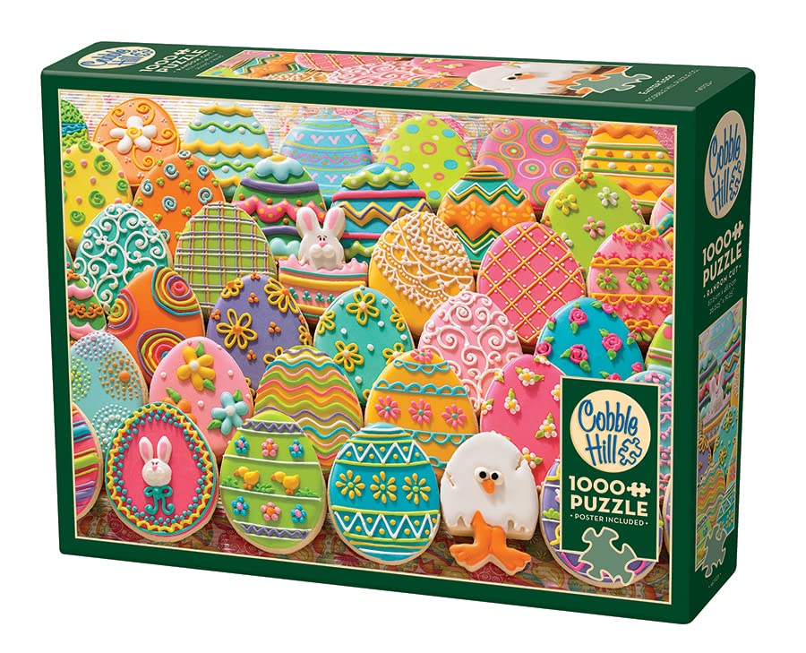 Cobble Hill 1000-Piece Easter Eggs Puzzle with Poster - Family Game Night