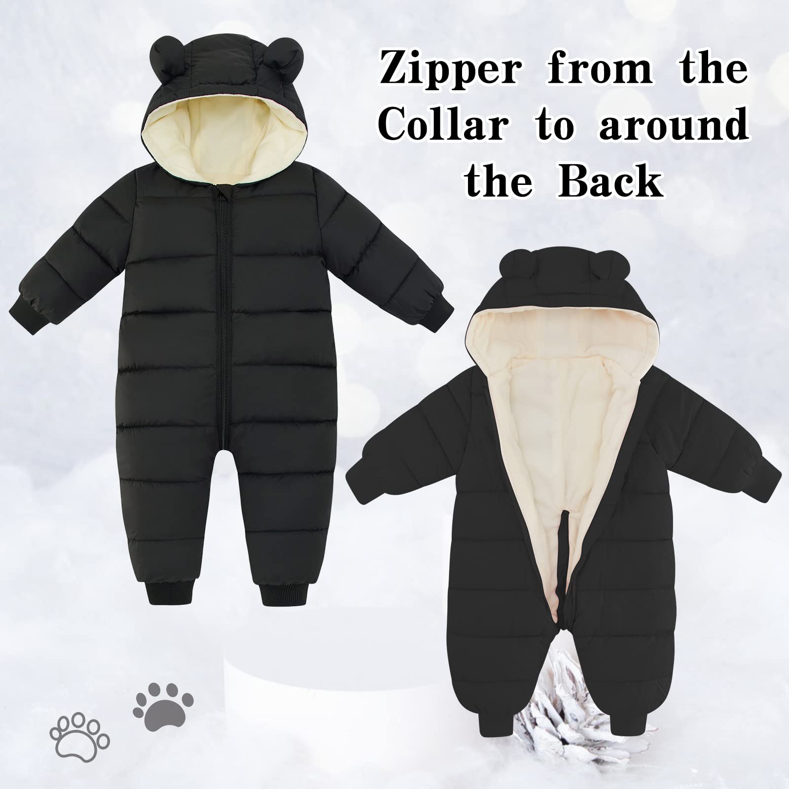 UNIFACO Baby Boys & Girls Winter Snowsuit - Warm Newborn Toddler Winter Coat for Outdoor Play, Snow Day & Cold Weather Adventures