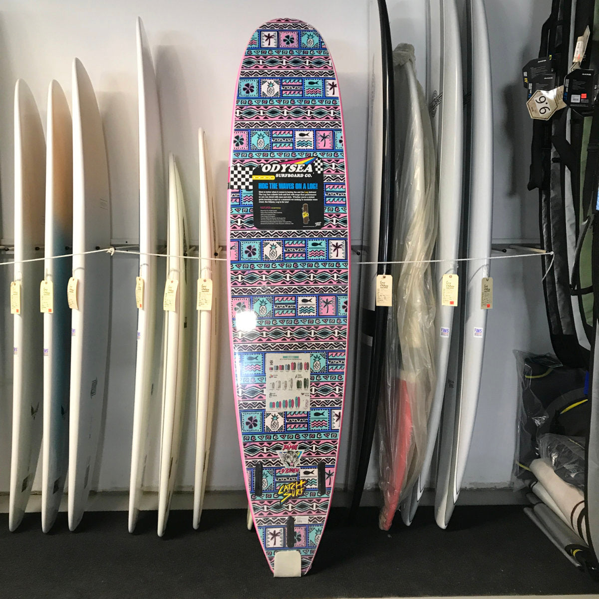 Odysea Log 9'0 Pro Surfboard - JOB Hot Pink 20 - Premium Performance Surfboard for All Wave Conditions | Perfect for Beginners and Intermediate Surfers | Beach, Ocean, and Coastal Surfing Adventures
