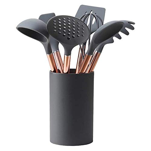 7-in-1 Silicone Spatula Set - Heat-Resistant Kitchen Utensils with Non-Stick Silicone Heads & Ergonomic Handles for Baking, Cooking, Flipping Pancakes & Scraping Bowls