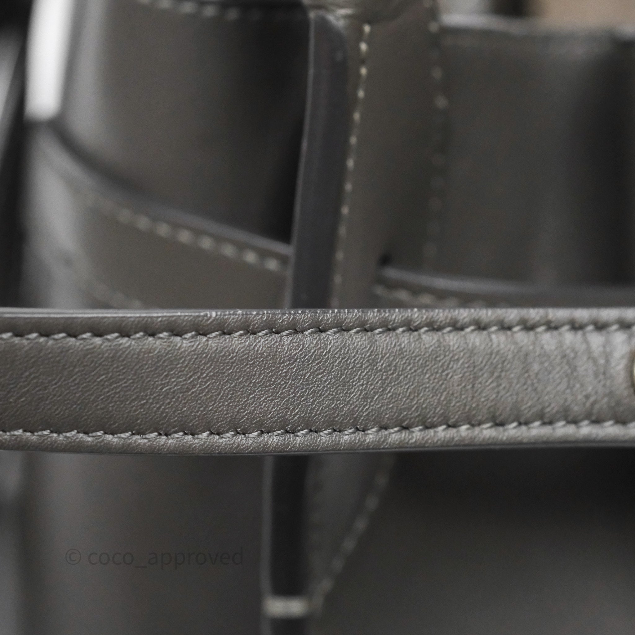 Celine Nano Bucket Bag in Grey Smooth Calfskin Leather - Women's Luxury Shoulder Handbag for Work, Travel & Everyday Use