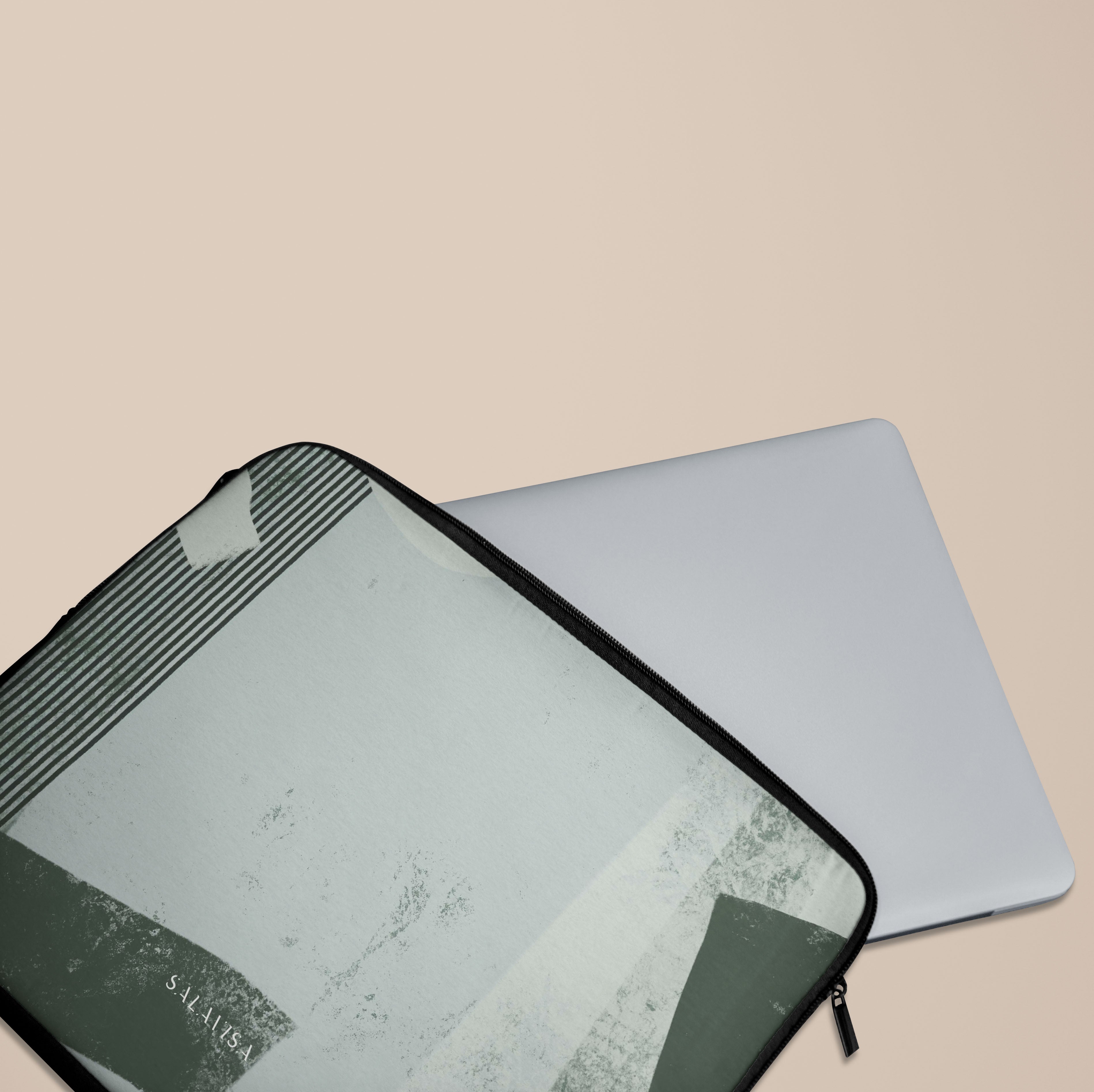 Eco-Friendly Marine Green Organic Cotton Laptop Sleeve Case - Perfect for MacBook, Windows Laptops & Office/College Use