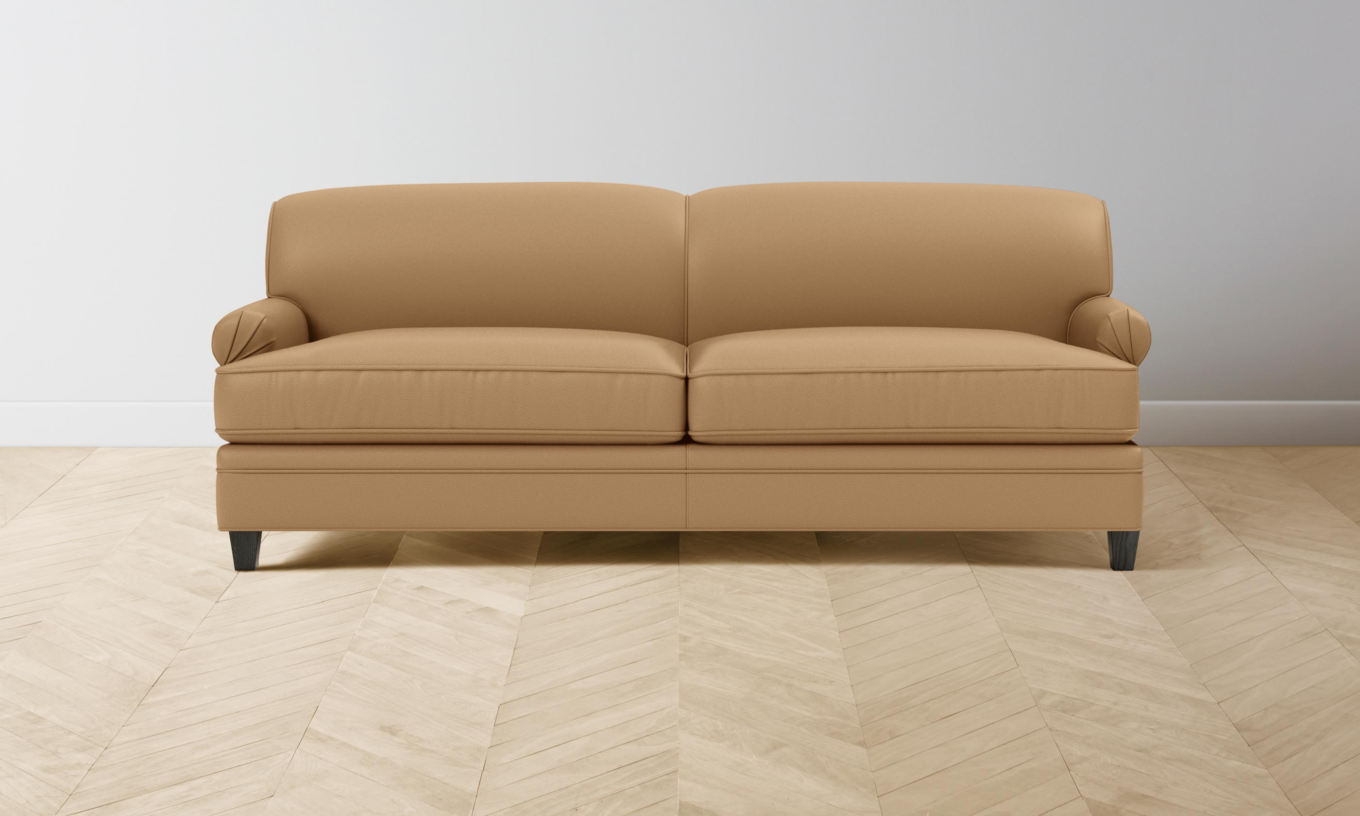 Carmine Pebbled Leather Sofa in Latte - Modern Living Room Furniture for Home & Office Comfort