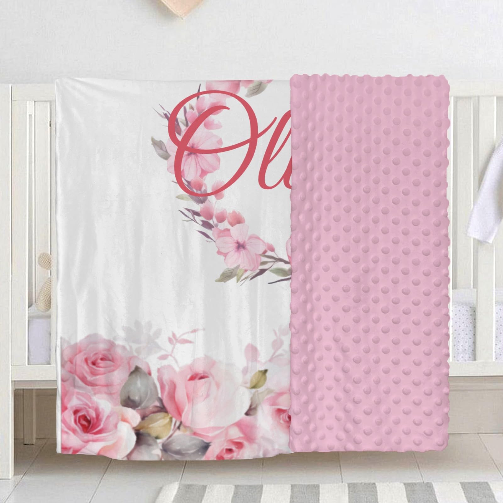 Personalized Baby Blankets for Boys & Girls - Custom Name Baby Blanket for Kids & Toddlers - Soft Double-Layer Receiving Blanket with Dotted Backing - Perfect for Nursery, Baby Shower Gift & Animal Forest Theme Bedroom Decor