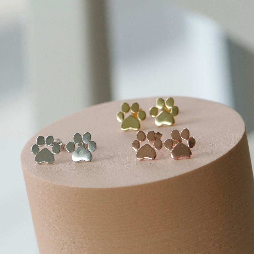 Dog Paw Stud Earrings for Women - Cute Pet Lover Jewelry Gift - Perfect for Casual Wear, Gifts & Animal Lovers