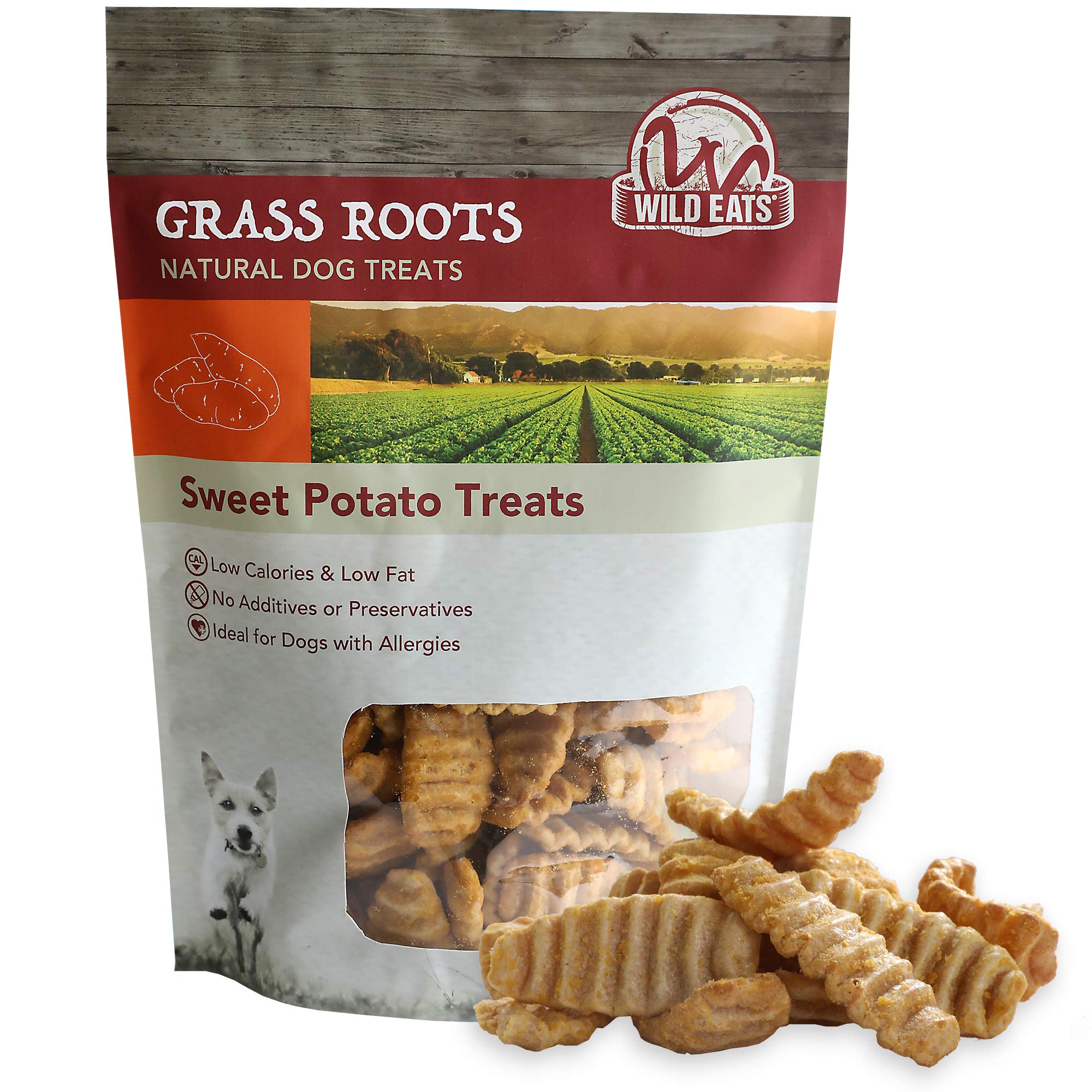 Wild Eats Sweet Potato Dog Treats – 12 oz | Healthy Low Calorie & Low Fat Alternative to Dog Biscuits & Bones | Perfect for Training, Rewards & Digestive Health