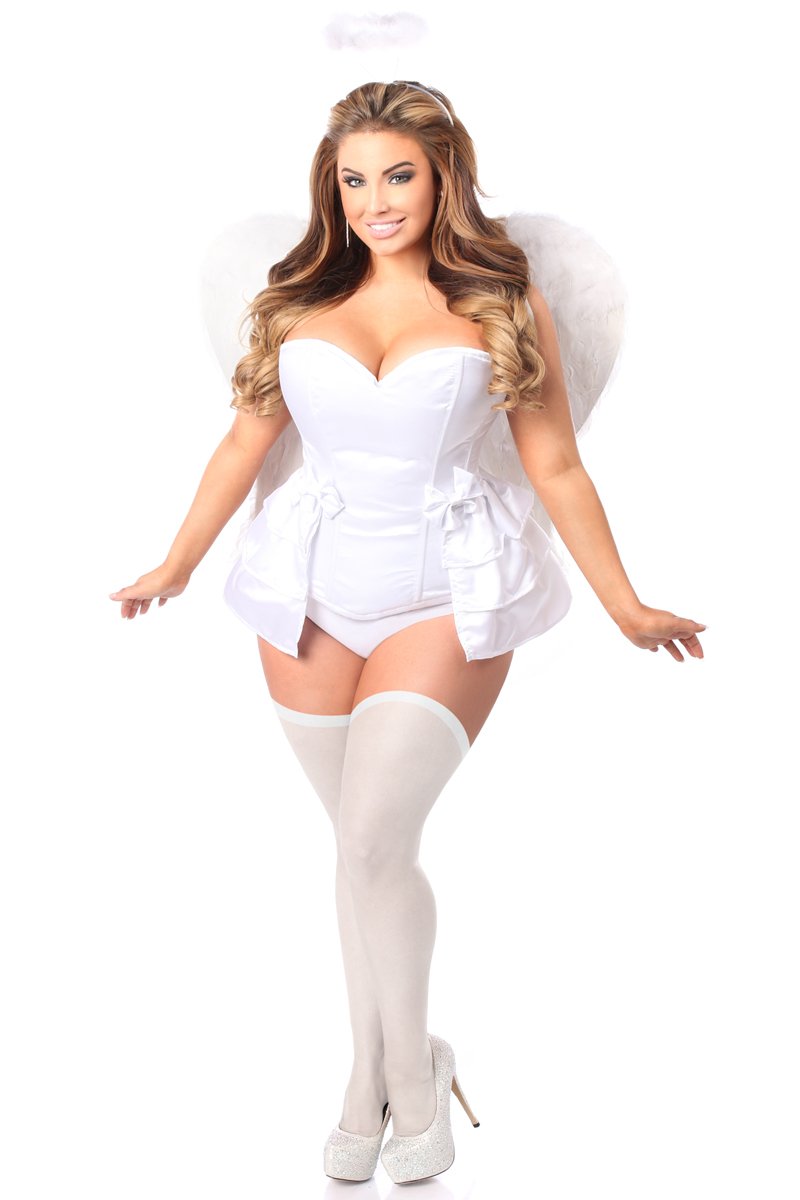 Plus Size Lavish 4-Piece Angelic Corset Costume for Women | Daisy Corsets | Perfect for Cosplay, Halloween Costumes & Burlesque Shows
