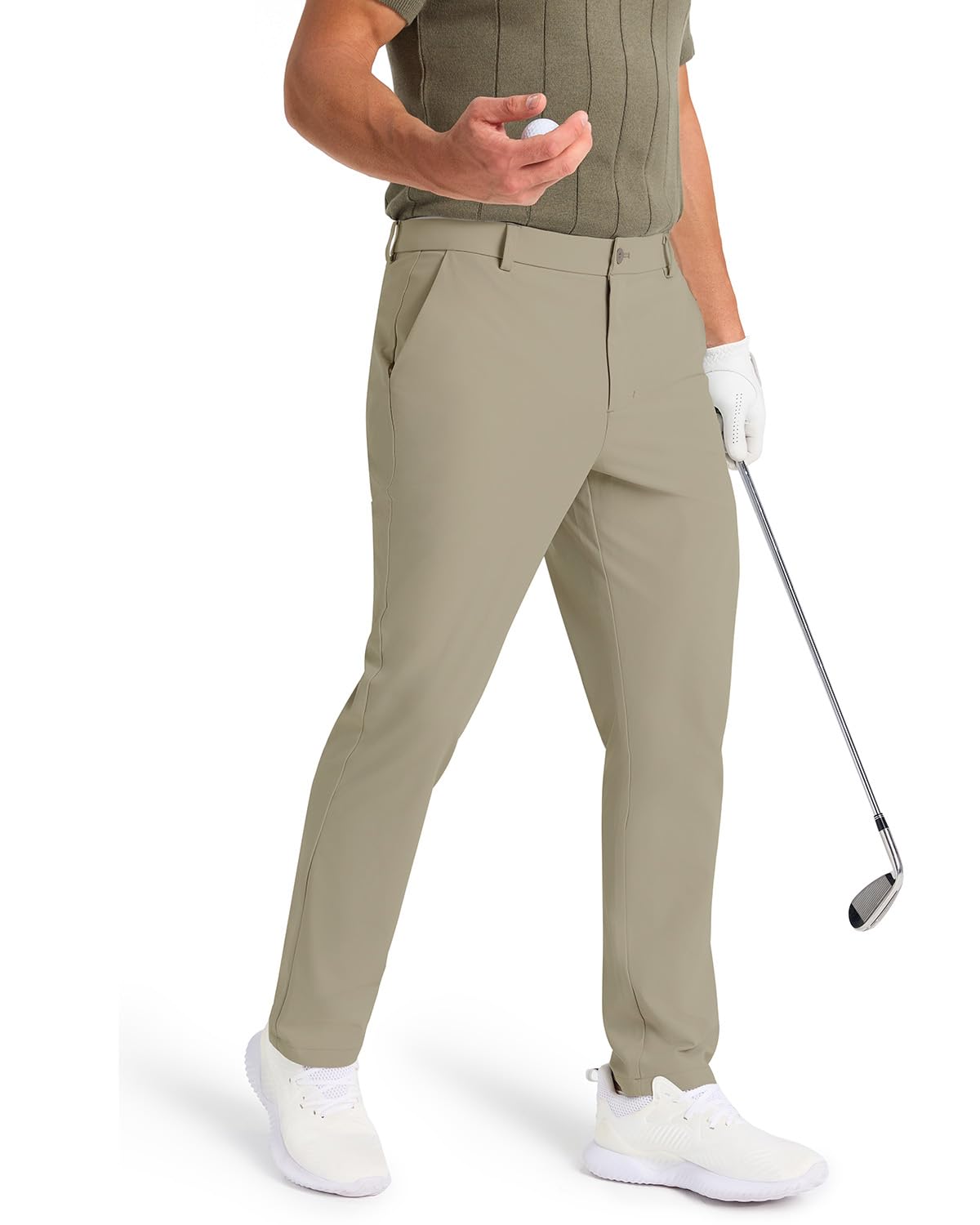 Men's Classic Fit Golf Pants - Stretch Work Dress Pants 30'' 32'' 34'' - Lightweight Casual Pants with Pockets - Perfect for Golf, Office & Business Casual Wear