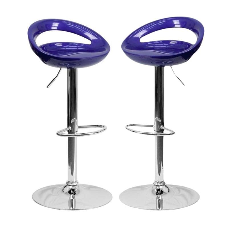 Modern Adjustable Bar Stools Set of 2 - Blue Contemporary Counter Height Stools for Kitchen Island, Breakfast Bar & Home Decor - Home Square