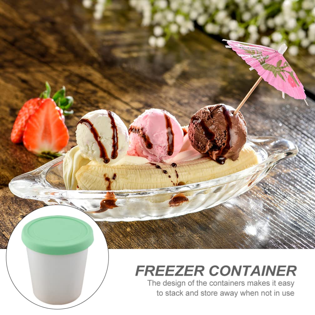 2-Pack Hemoton Round Ice Cream Cups with Lids - Reusable Freezer-Safe Dessert Containers for Ice Cream Storage, Gelato, Sorbet & Frozen Treats - Perfect for Home, Parties & Ice Cream Shops