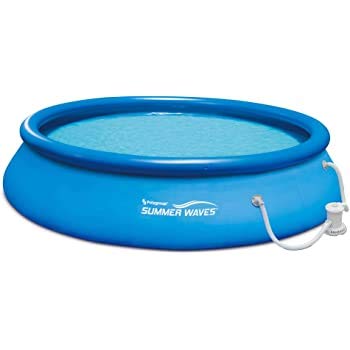 Summer Waves 13ft x 33in Quick Set Inflatable Above Ground Pool with Filter Pump - Easy Setup Backyard Swimming Pool for Family Fun, Outdoor Parties & Summer Relaxation