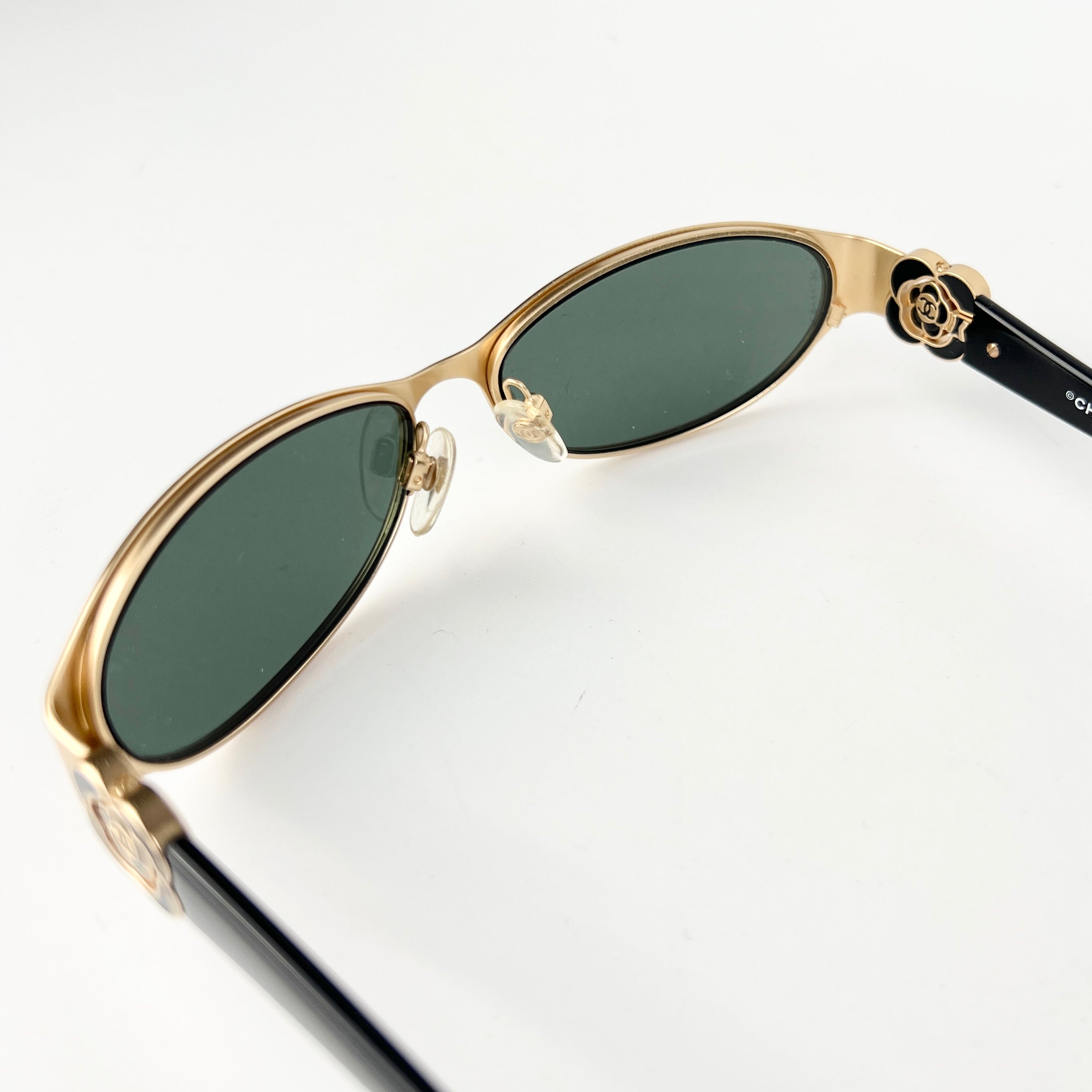 Chanel Gold and Black Sunglasses for Women - Luxury Designer Shades for Fashion, Beach & Outdoor Activities